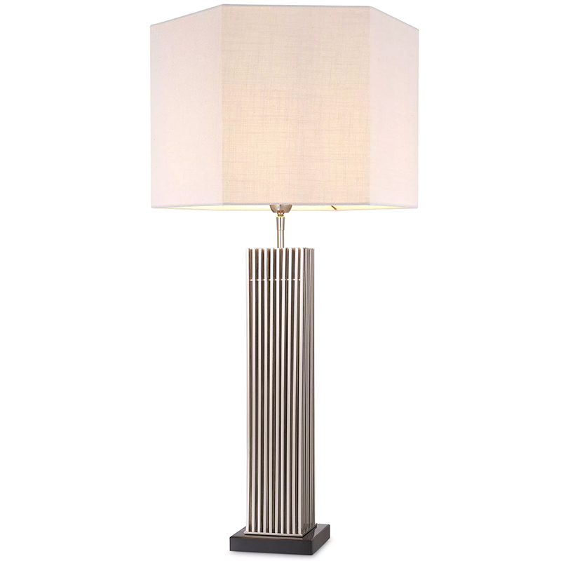 Настольная лампа Eichholtz Table Lamp Viggo Nickel Белый Никель Черный Мрамор Nero Настольная лампа Eichholtz Table Lamp Viggo Nickel Белый Никель Черный Мрамор Nero в Орле | Loft Concept