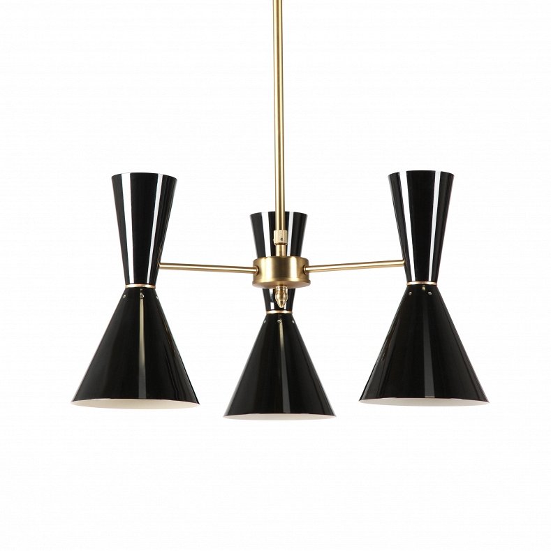 Люстра CAIRO Chandelier 3 Arm black Черный Латунь Люстра CAIRO Chandelier 3 Arm black Черный Латунь в Орле | Loft Concept