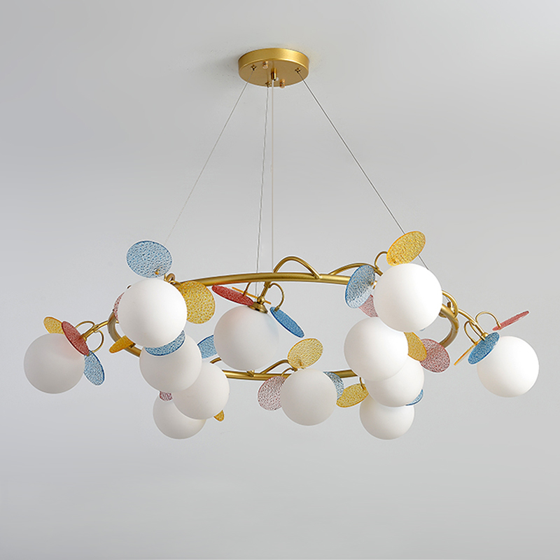 Люстра MATISSE Chandelier glass Золотой Белый Мульти Люстра MATISSE Chandelier glass Золотой Белый Мульти в Орле | Loft Concept