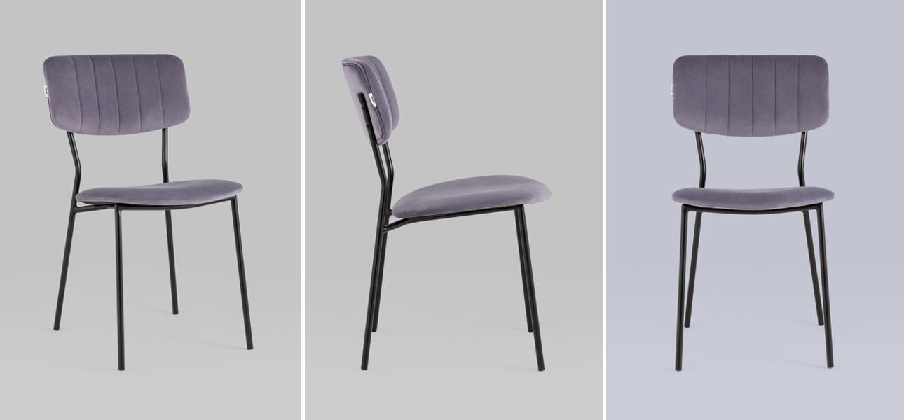 Стул Singer Chair без подлокотника Пыльно-Сиреневый Велюр - фото