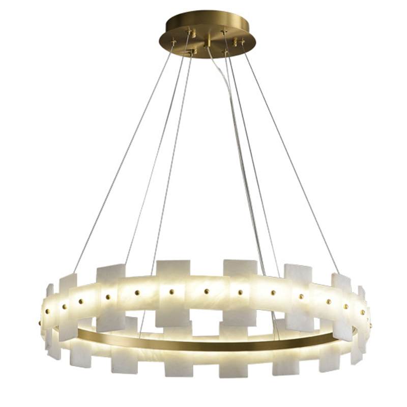 Дизайнерская светодиодная люстра с пластинами из натурального мрамора Marble Plates Chandelier Золотой Белый Мрамор Bianco Дизайнерская светодиодная люстра с пластинами из натурального мрамора Marble Plates Chandelier Золотой Белый Мрамор Bianco в Орле | Loft Concept