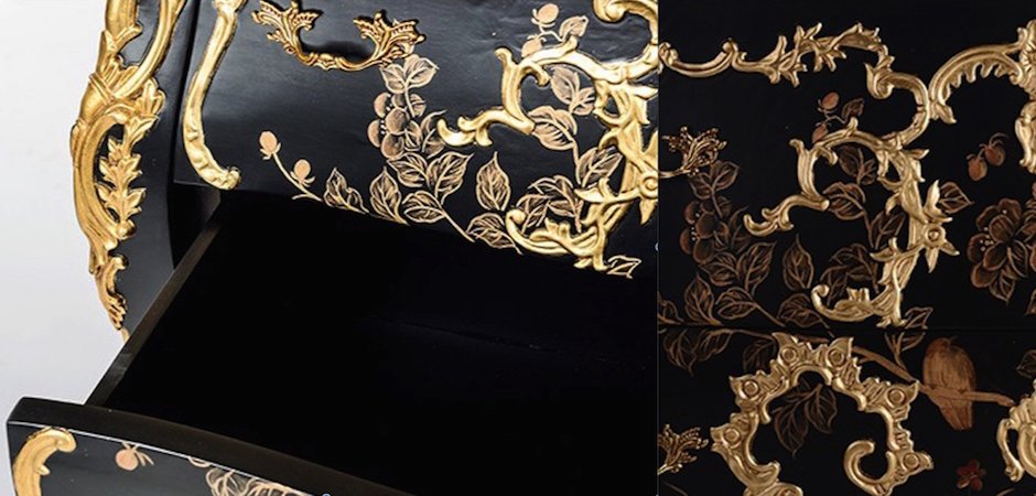 Комод в стиле французского рококо Baroque Сasket Черный Комод в стиле французского рококо Baroque Сasket Черный - Loft-Concept в Орле