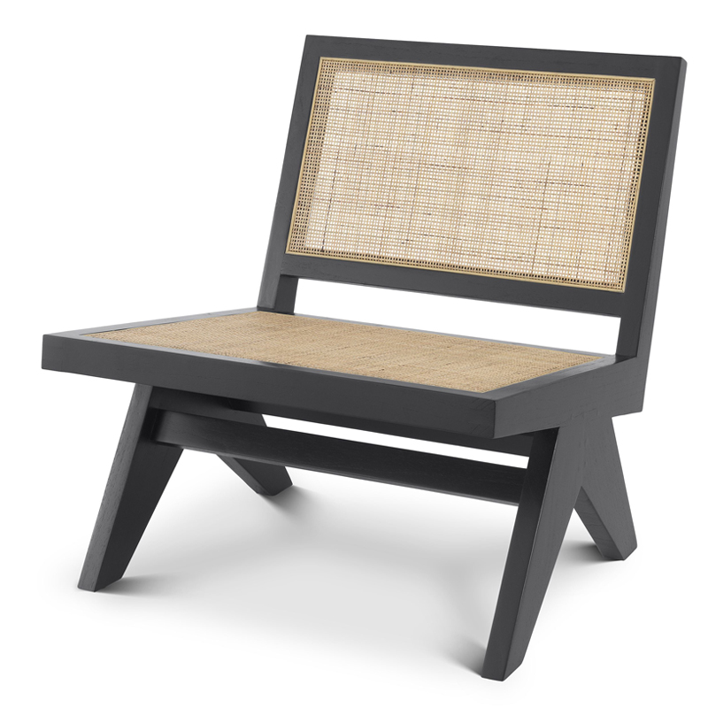 Кресло Eichholtz Chair Romee black Черный Бежевый Кресло Eichholtz Chair Romee black Черный Бежевый в Орле | Loft Concept