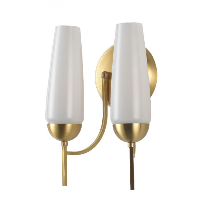 Бра American Candle Wall Lamp two Латунь Белый Бра American Candle Wall Lamp two Латунь Белый в Орле | Loft Concept