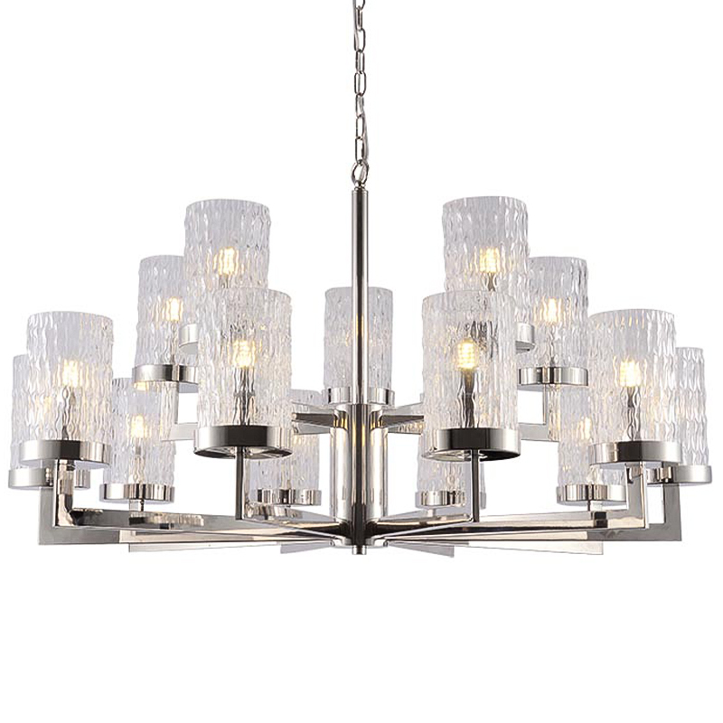 Люстра Estebe Glass Nickel Chandelier 14 Прозрачный Никель в Орле | Loft Concept 