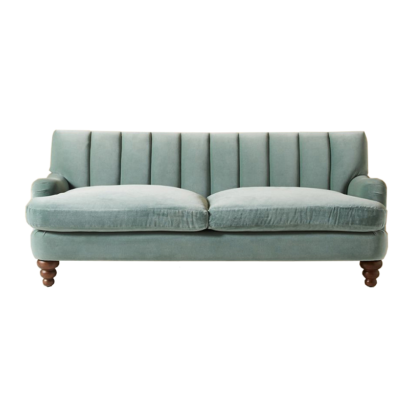 Диван Greville Sofa Голубой пастельный Коричневый Диван Greville Sofa Голубой пастельный Коричневый в Орле | Loft Concept