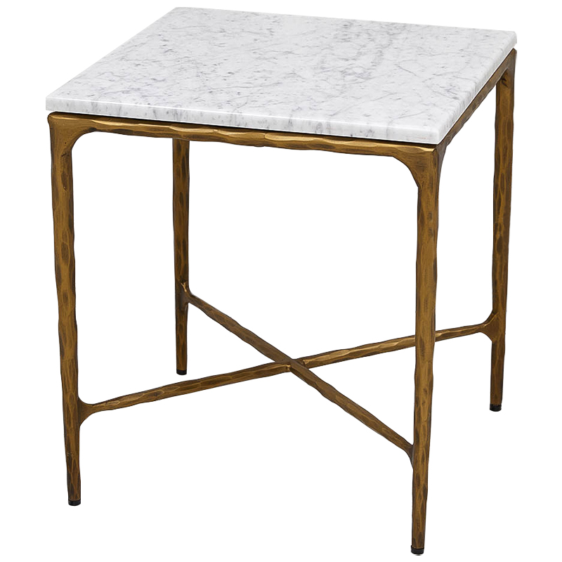 Приставной стол с мраморной столешницей квадратный Randy Marble Coffee Table Золотой Белый Мрамор Bianco Приставной стол с мраморной столешницей квадратный Randy Marble Coffee Table Золотой Белый Мрамор Bianco в Орле | Loft Concept