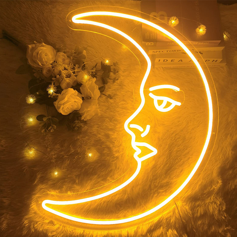 Неоновая настенная лампа Crescent Moon Neon Wall Lamp Прозрачный Желтый Неоновая настенная лампа Crescent Moon Neon Wall Lamp Прозрачный Желтый в Орле | Loft Concept