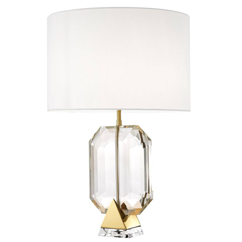 Настольная лампа Eichholtz Table Lamp Emerald Gold & white Белый Глянцевое золото Прозрачный Настольная лампа Eichholtz Table Lamp Emerald Gold & white Белый Глянцевое золото Прозрачный в Орле | Loft Concept