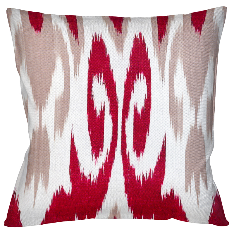 Декоративная подушка Ikat Pattern Красная Красный Белый Декоративная подушка Ikat Pattern Красная Красный Белый в Орле | Loft Concept