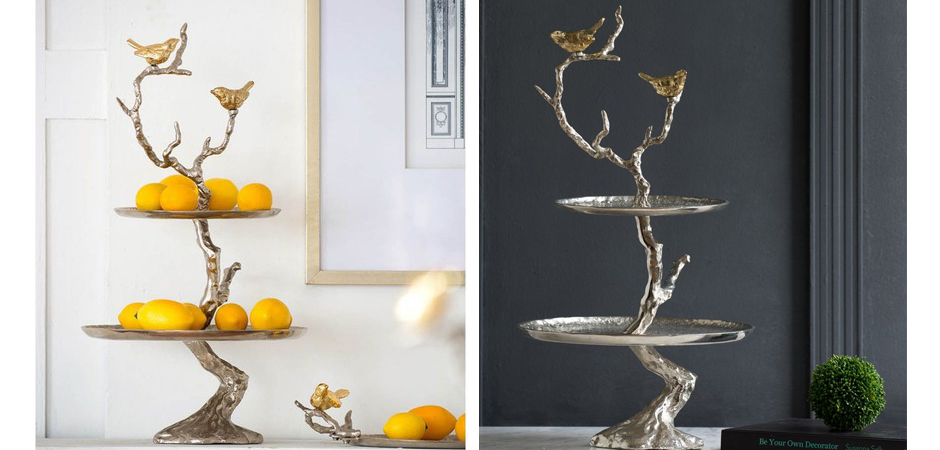 Блюдо двухъярусное Birds on Branches silver Блюдо двухъярусное Birds on Branches silver - Loft-Concept в Орле