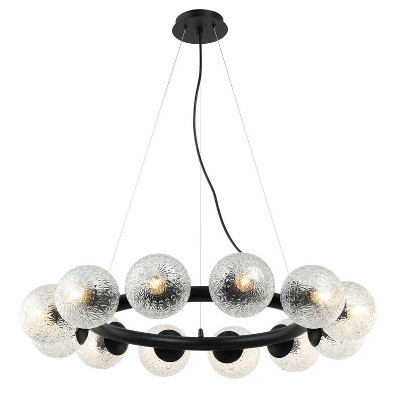 Люстра Perforated Glass Bubbles black D77 Черный Серый (Gray) в Орле | Loft Concept 