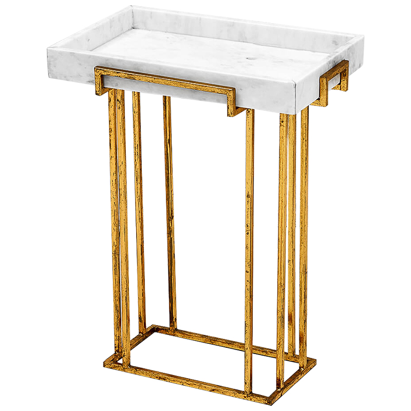 Приставной стол Eos Side Table Белый Винтажное Светлое Золото Приставной стол Eos Side Table Белый Винтажное Светлое Золото в Орле | Loft Concept
