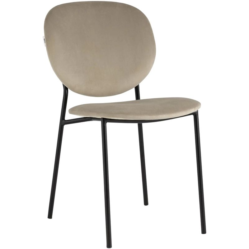 Стул Stanley Chair Бежевый Велюр Бежевый Черный Стул Stanley Chair Бежевый Велюр Бежевый Черный в Орле | Loft Concept