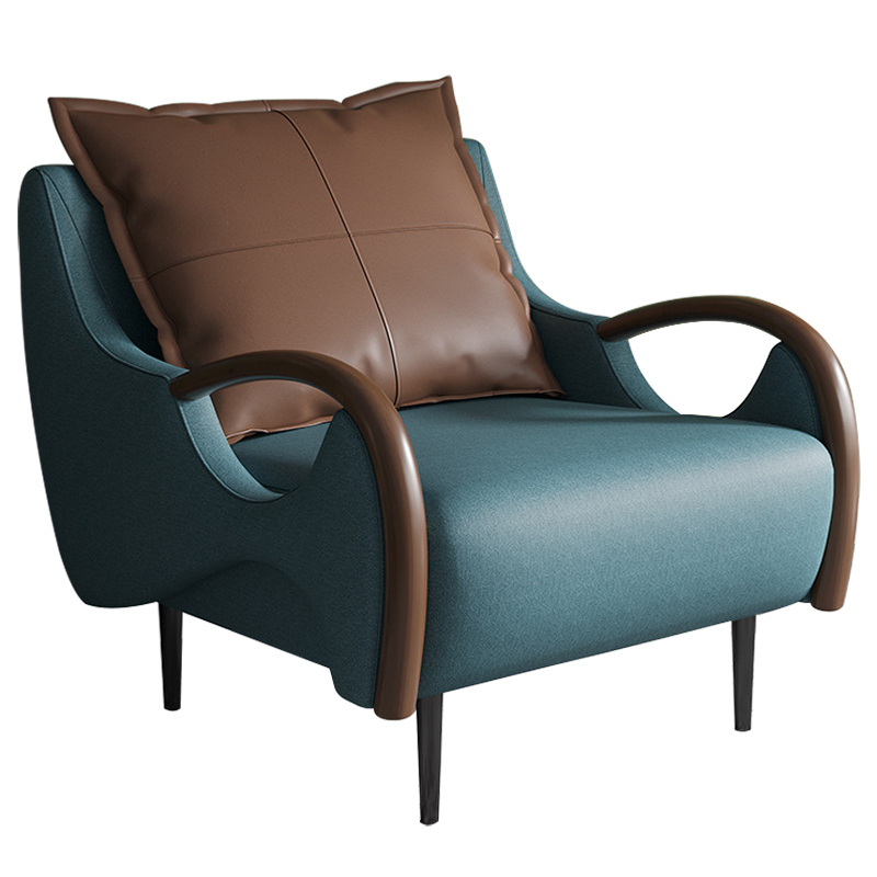 Кресло Oliwier Blue Armchair Синий Коричневый Кресло Oliwier Blue Armchair Синий Коричневый в Орле | Loft Concept