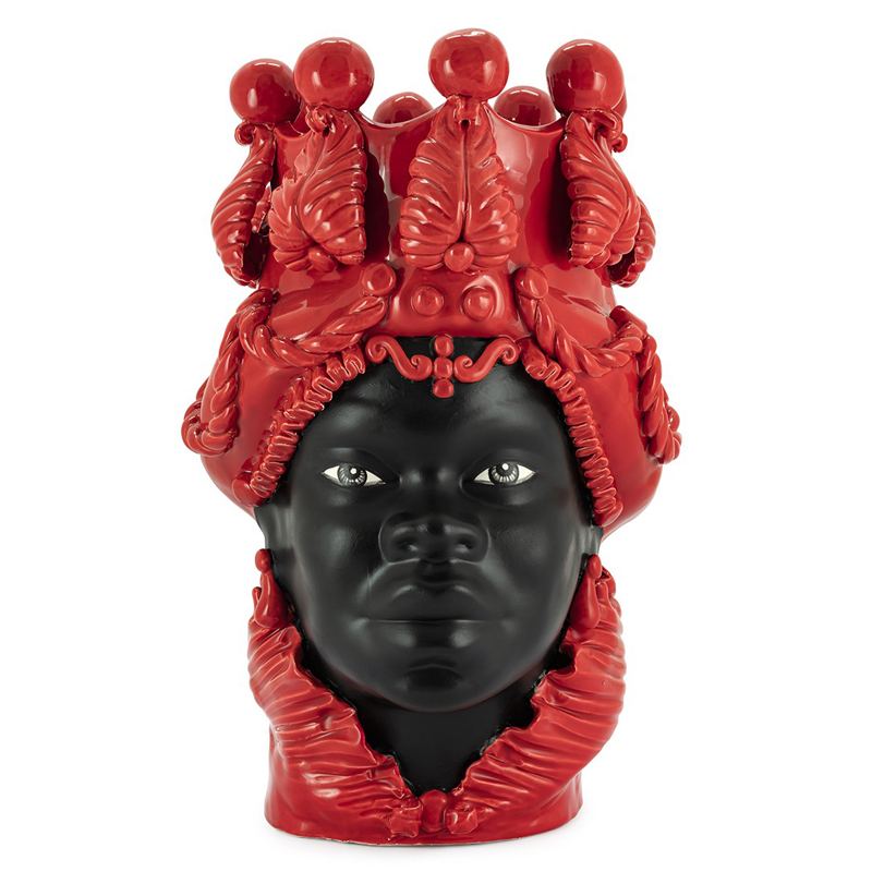 Ваза VASE MORO BIG LADY SIMPLY MAT Черный Красный в Орле | Loft Concept 