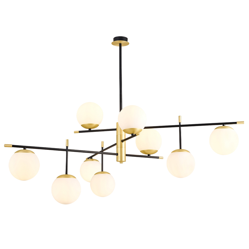 Люстра Черная с Золотом Spike Balls Hanging 9 Lamp Белый Золотой Черный Люстра Черная с Золотом Spike Balls Hanging 9 Lamp Белый Золотой Черный в Орле | Loft Concept