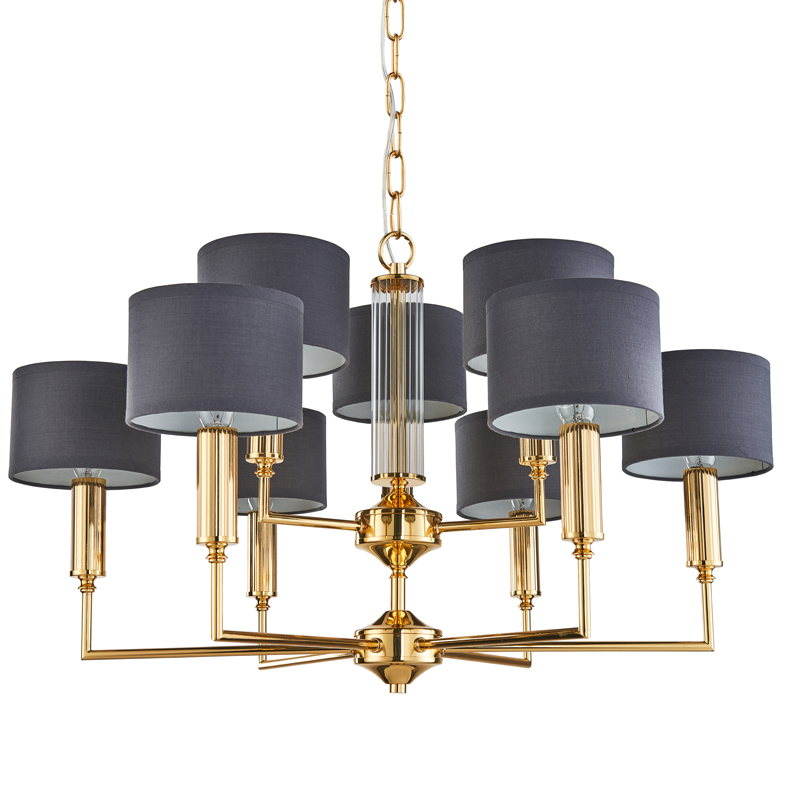Люстра Laurent Chandelier grey 71 Глянцевое золото Серый Прозрачный Люстра Laurent Chandelier grey 71 Глянцевое золото Серый Прозрачный в Орле | Loft Concept