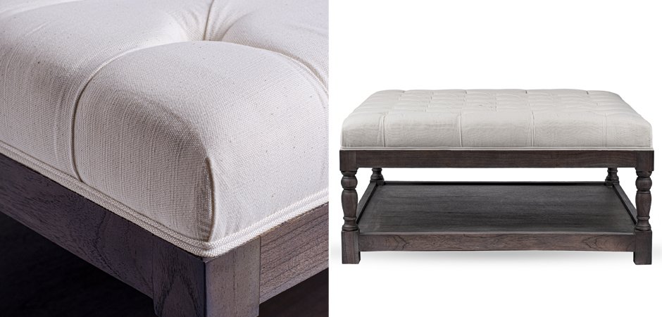 Оттоманка Coffee Table Ottoman linen and oak wood Оттоманка Coffee Table Ottoman linen and oak wood - Loft-Concept в Орле