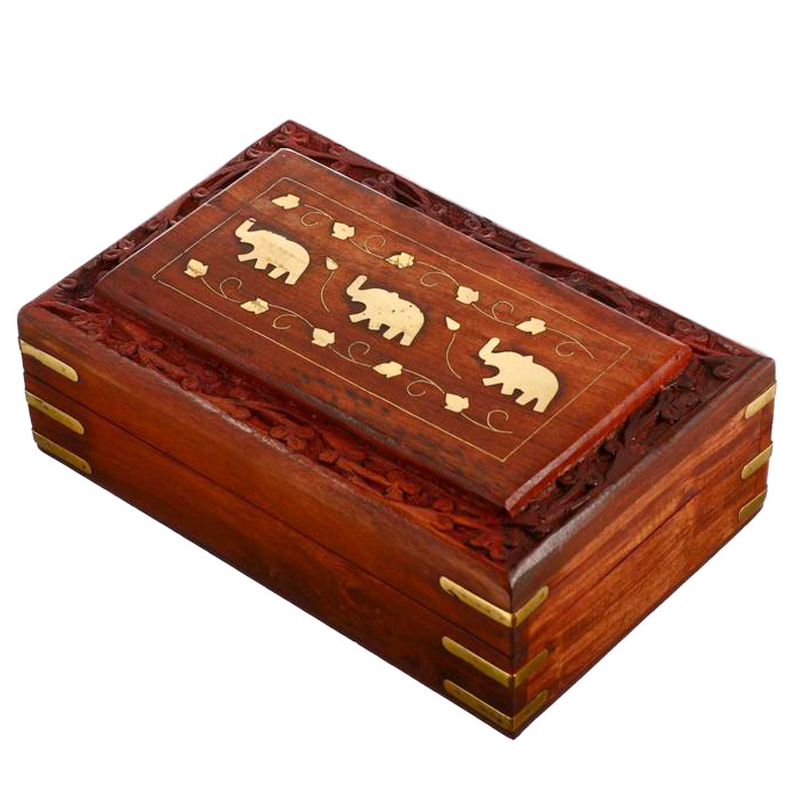 Шкатулка Three Elephants Indian Inlay Box Коричневый Латунь Шкатулка Three Elephants Indian Inlay Box Коричневый Латунь в Орле | Loft Concept