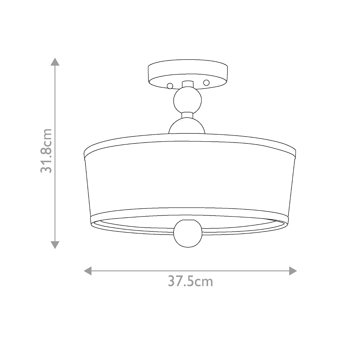 Потолочный светильник с белым цилиндрическим плафоном и шарообразными деталями Hinkley в Орле