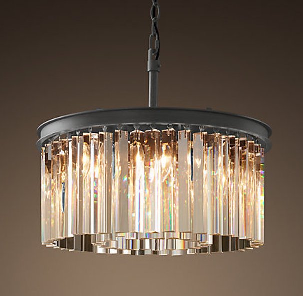 Люстра RH Rhys Clear Glass Prism Round Chandelier 40 Черный в Орле | Loft Concept 