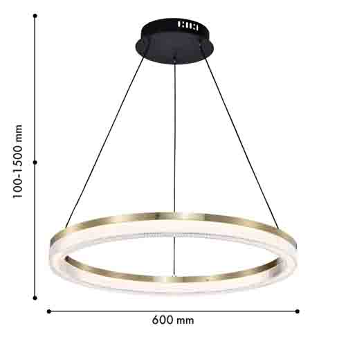 Люстра подвесная круглая светодиодная с золотым каркасом Ring Horizontal в Орле