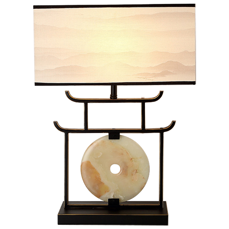 Настольная лампа с абажуром Chinese Style Modern Table Lamp Черный Бежевый Золотой Настольная лампа с абажуром Chinese Style Modern Table Lamp Черный Бежевый Золотой в Орле | Loft Concept