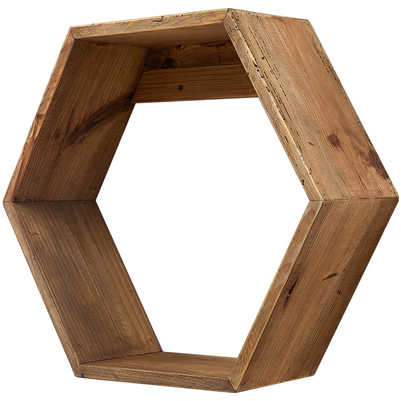 Деревянная полка в виде шестиугольника Wood Honeycomb Shelf Коричневый Деревянная полка в виде шестиугольника Wood Honeycomb Shelf Коричневый в Орле | Loft Concept