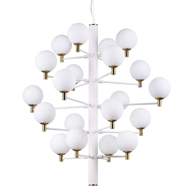 Люстра Italian Globe Abstraction Light White 20 Белый Золотой Люстра Italian Globe Abstraction Light White 20 Белый Золотой в Орле | Loft Concept