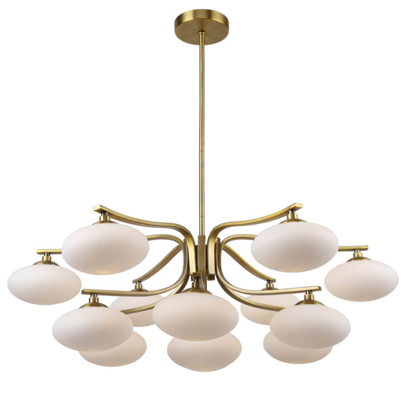 Oval Balls Mushrooms Chandelier 13 Brass Латунь Прозрачный белый Oval Balls Mushrooms Chandelier 13 Brass Латунь Прозрачный белый в Орле | Loft Concept