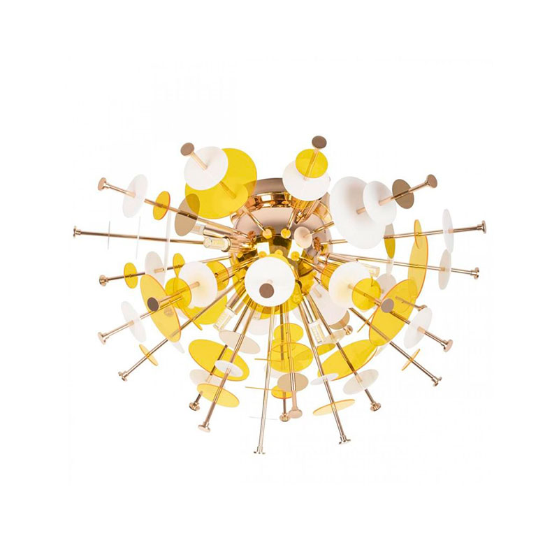 Потолочный светильник Dandelion Yellow диаметр 60 Золотой Белый Желтый Потолочный светильник Dandelion Yellow диаметр 60 Золотой Белый Желтый в Орле | Loft Concept