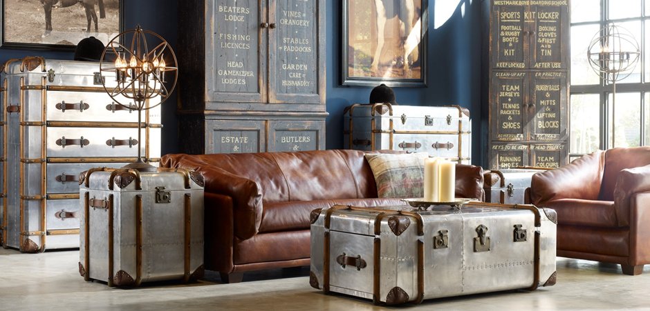 Комод в стиле Лофт RH Richards Polished Aluminum Trunks Chest Комод в стиле Лофт RH Richards Polished Aluminum Trunks Chest - Loft-Concept в Орле