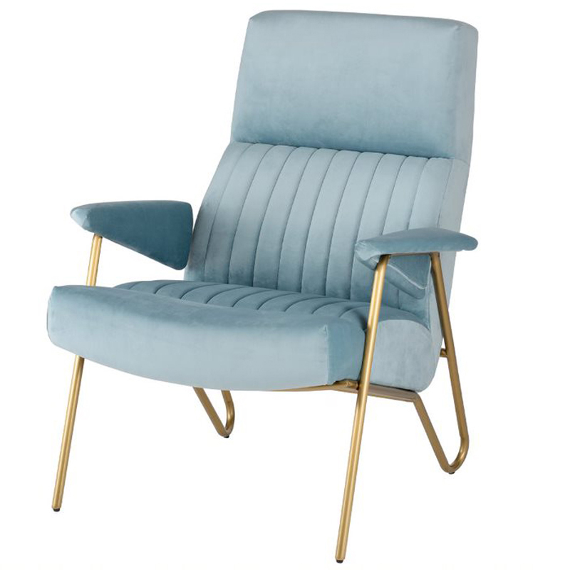 Кресло Solonar light blue Голубой Золотой Кресло Solonar light blue Голубой Золотой в Орле | Loft Concept