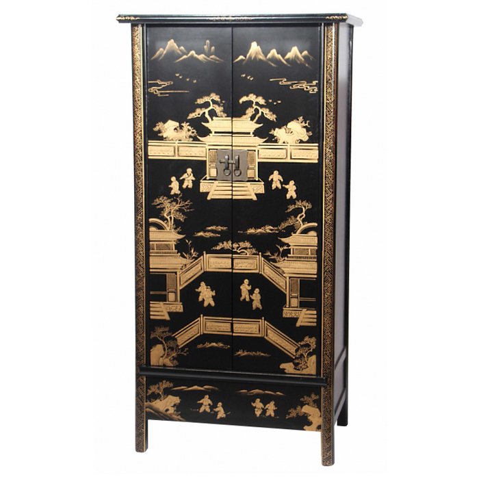 Китайский шкаф Black Gold Cabinet Черный Китайский шкаф Black Gold Cabinet Черный в Орле | Loft Concept
