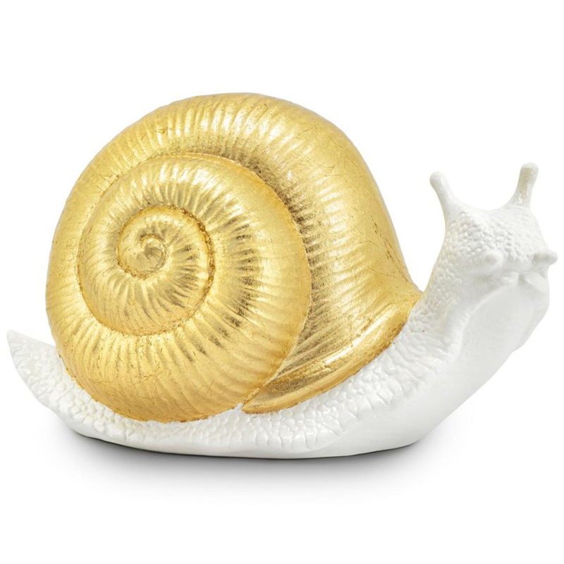 Статуэтка Abhika Snail Bisc. Goldleaf Белый Золотой Статуэтка Abhika Snail Bisc. Goldleaf Белый Золотой в Орле | Loft Concept