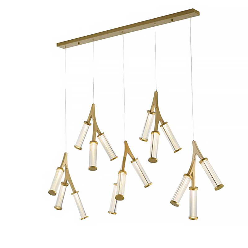 Люстра Cylinder Branches Chandelier Gold 15 Золотой Прозрачный Люстра Cylinder Branches Chandelier Gold 15 Золотой Прозрачный в Орле | Loft Concept