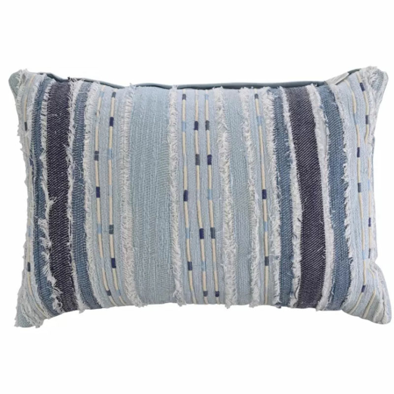 Подушка Blue Ikat stripes Синий Голубой Подушка Blue Ikat stripes Синий Голубой в Орле | Loft Concept