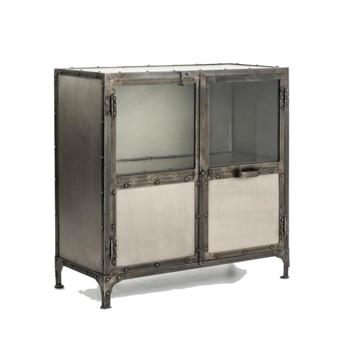 Комод металлический Industrial Steampunk Nickel 2 Door Cabinet Комод металлический Industrial Steampunk Nickel 2 Door Cabinet в Орле | Loft Concept
