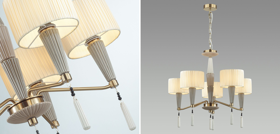 Люстра с тканевыми абажурами Nude Color Люстра с тканевыми абажурами Nude Color - Loft-Concept в Орле