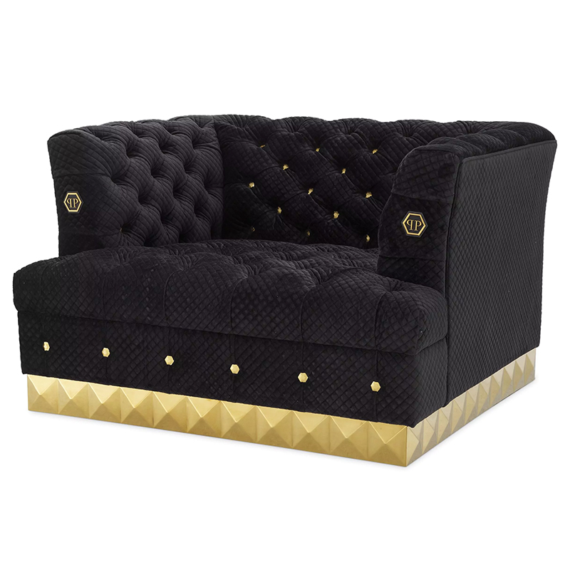 Кресло Philipp Plein Chair Rockstud Золотой Черный в Орле | Loft Concept 