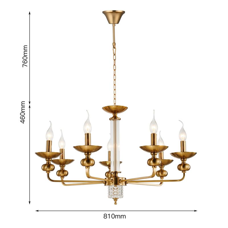 Люстра бронзового цвета со стеклянным декором Candelabrum D75 см Люстра бронзового цвета со стеклянным декором Candelabrum D75 см в Орле