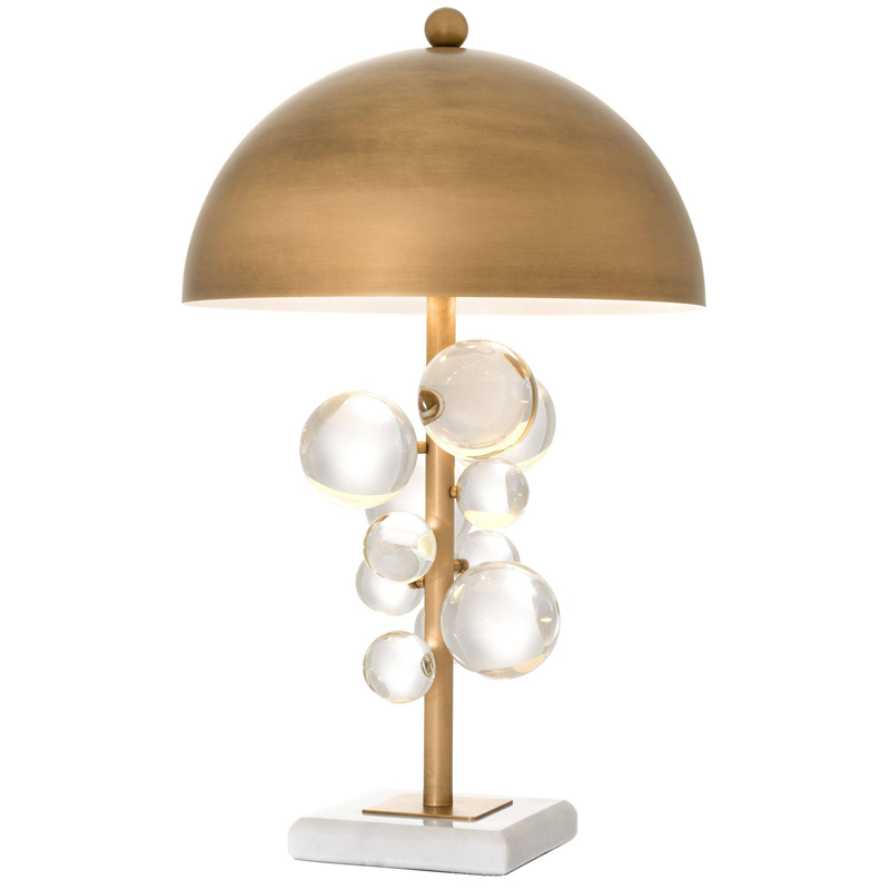 Настольная лампа Eichholtz Table Lamp Floral Латунь Античная полированная Прозрачное Стекло Белый Настольная лампа Eichholtz Table Lamp Floral Латунь Античная полированная Прозрачное Стекло Белый в Орле | Loft Concept