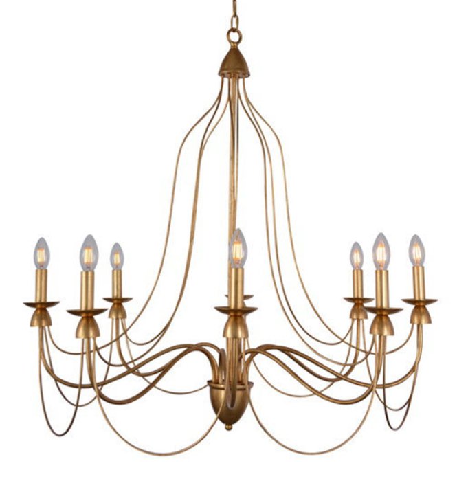 Люстра Wrought Iron Chandelier Золотой Люстра Wrought Iron Chandelier Золотой в Орле | Loft Concept