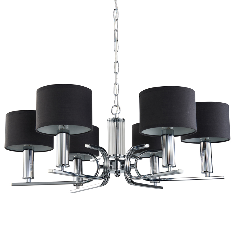 Люстра Yvette Chandelier 71 Хром Черный Прозрачный Люстра Yvette Chandelier 71 Хром Черный Прозрачный в Орле | Loft Concept
