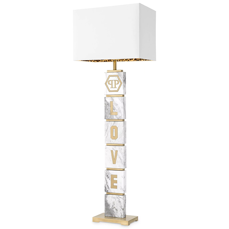 Торшер Philipp Plein Floor Lamp King Белый Белый Мрамор Bianco Золотой Торшер Philipp Plein Floor Lamp King Белый Белый Мрамор Bianco Золотой в Орле | Loft Concept