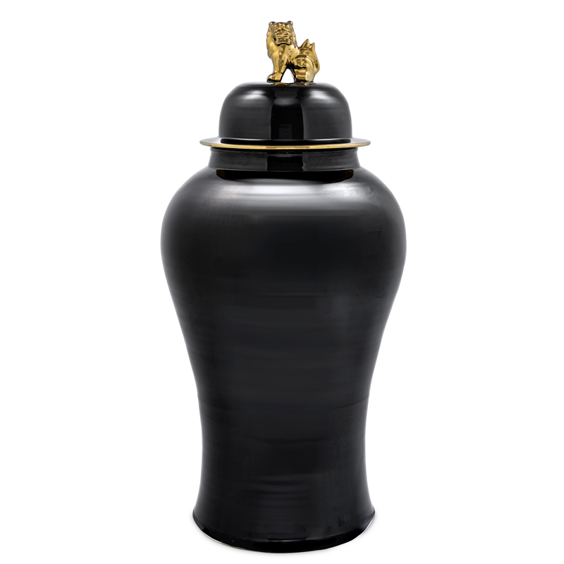 Ваза с крышкой Eichholtz Vase Golden Dragon L Черный Глянцевое золото Ваза с крышкой Eichholtz Vase Golden Dragon L Черный Глянцевое золото в Орле | Loft Concept