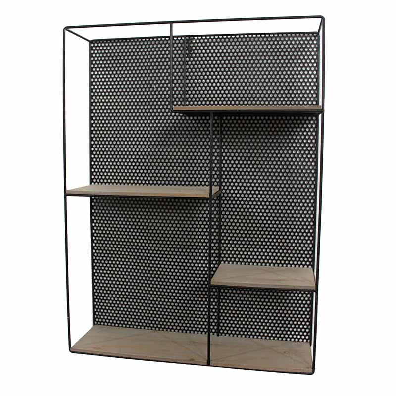 Полка Perforation Loft Rectangle Shelf Бежево-серый Черный Полка Perforation Loft Rectangle Shelf Бежево-серый Черный в Орле | Loft Concept