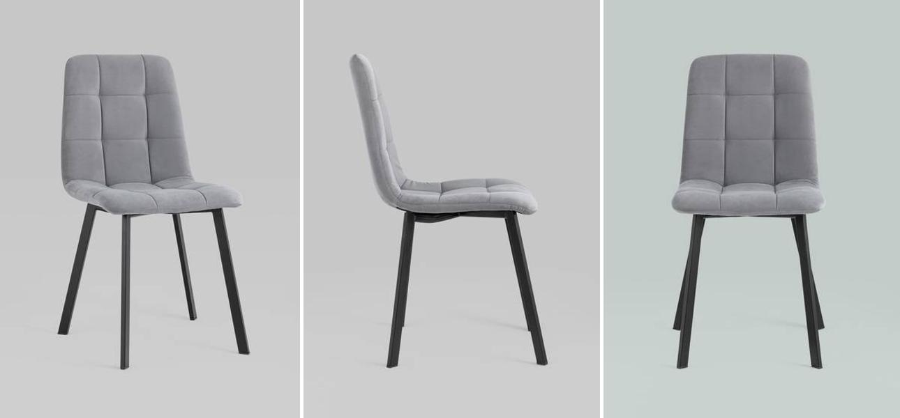 Стул NANCY S Chair Серый велюр - фото