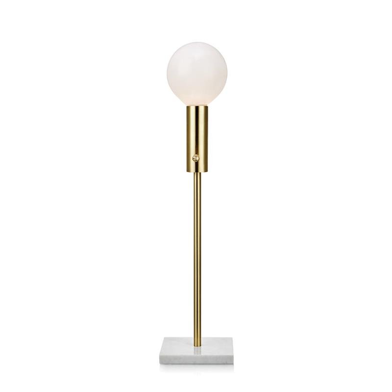Настольная лампа Marble Top Brass Латунь Белый в Орле | Loft Concept 